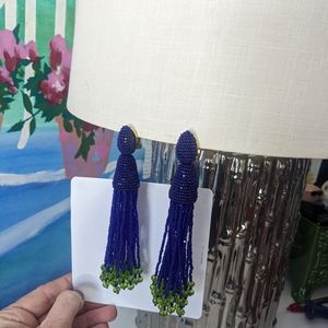 Gorgeous Oscar de la Renta tassel clip earrings